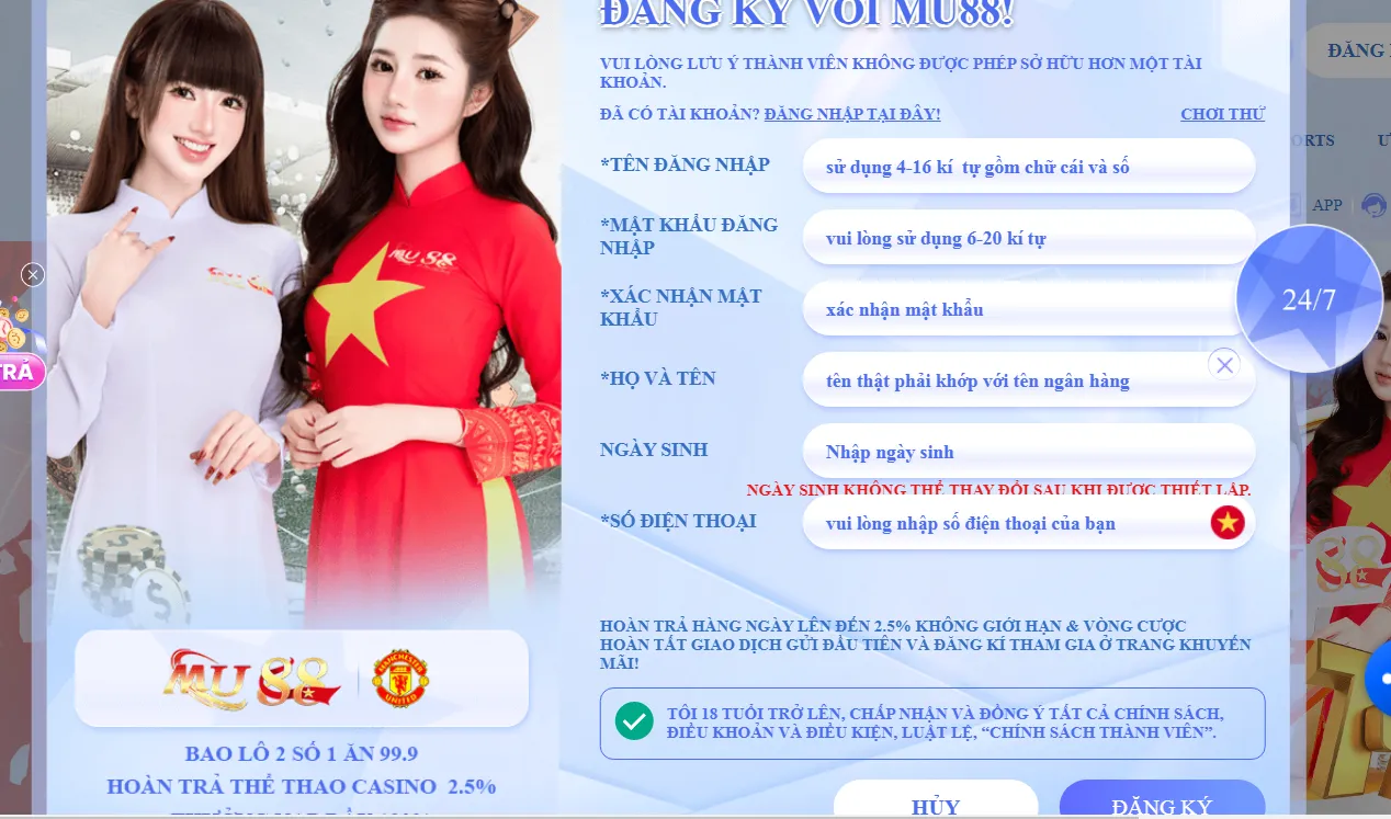 Điều kiện và yêu cầu để đăng ký MU88